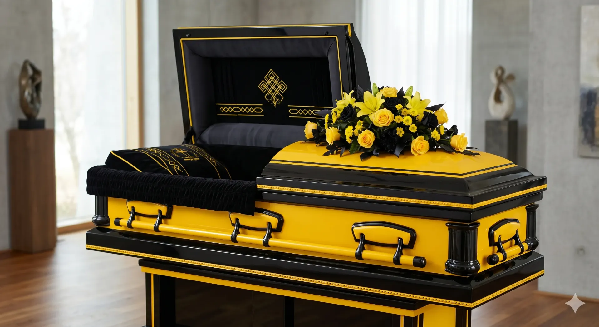Black Yellow Casket